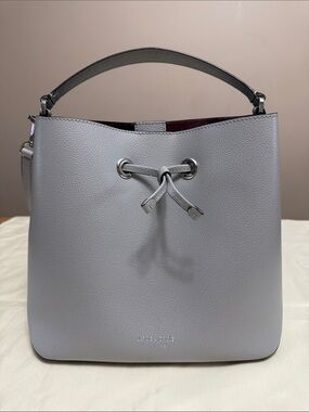 Kate Spade Eva Bucket light Gray Drawstring  Bag